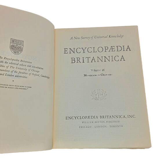 1959 Edition Encyclopedia Britannica Vtg HC Volume 16 MUSHR to OZON Education - Picture 6 of 16